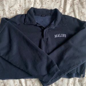 Brandy Melville Malibu Cropped Collared Sweater